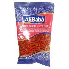 [E100118] CHILLI WHOLE RED 20X100G ALI BABA